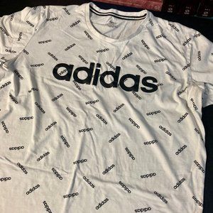 Adidas White/Black Logo Tee - Mens 2XL